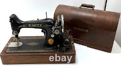 Vintage Singer Sewing Machine 1928 Model with Wood Case AC204587 READ