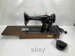 Vintage Singer Sewing Machine 201K Electric Working Cheney Case