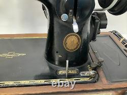 Vintage Singer Sewing Machine 201K Electric Working Cheney Case