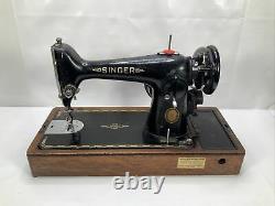 Vintage Singer Sewing Machine 201K Electric Working Cheney Case