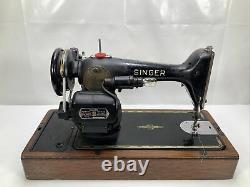 Vintage Singer Sewing Machine 201K Electric Working Cheney Case