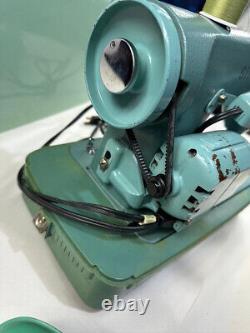 Vintage Singer Sewing Machine BZK 60-8 Green w Case and Accessories Clean Tested