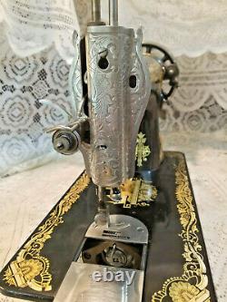 Vintage Singer Sewing Machine Model 15K-30 withSphinx BentWood Case 1910 Scotland
