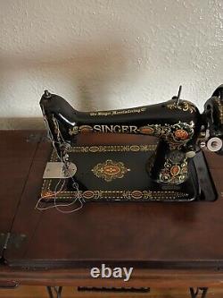 Vintage Singer Sewing Machine Red Eye Model 66