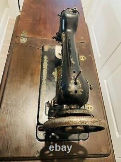 Vintage Singer Sewing Machine Red Eye Model 66