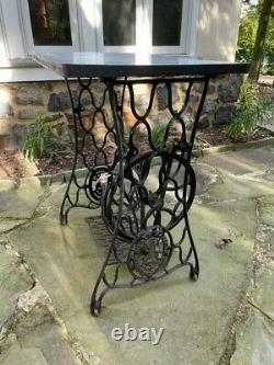 Vintage Singer Sewing Machine Treadle Base Table Early 1900s Cast Iron Antique