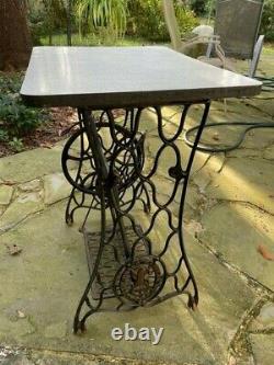 Vintage Singer Sewing Machine Treadle Base Table Early 1900s Cast Iron Antique