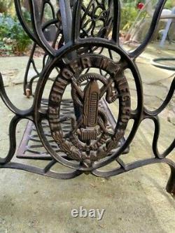 Vintage Singer Sewing Machine Treadle Base Table Early 1900s Cast Iron Antique