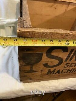 Vintage Singer Sewing Machine Wooden Shipping Crate Box Antique Rustic Decor
