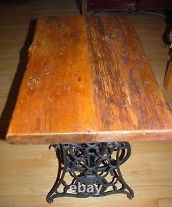 Vintage Singer Sewing Machines Reclaimed Barn Wood Desk Table