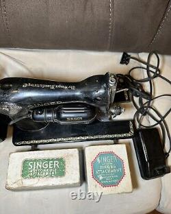 Vintage antique Singer 15-91 sewing machine 1950 AJ751912 with Accessories