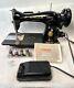 Vtg 1955 Heavy Duty Singer 15-91 Sewing Machine With Manual & Bobbins Runs Strong