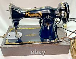 Vtg. Antique PLYMOUTH DUCHESS Sewing Machine Japan WORKS Carry Case and Bonus