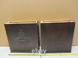 Vtg Antique Singer Treadle Sewing Machine Cabinet Drawers W Frames Triple