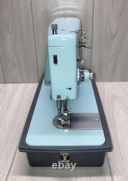 Vtg Blue Singer ZigZag Sewing Machine Model 348 w Accessories Manual Style-Mate