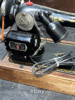 Vtg Singer BZ 10-8 Sewing Machine Simanco S. S. AU 52-16-5 Bakelite Pedal Repairs