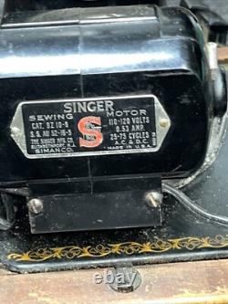 Vtg Singer BZ 10-8 Sewing Machine Simanco S. S. AU 52-16-5 Bakelite Pedal Repairs
