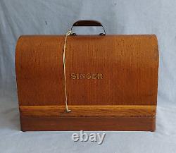Vtg Singer Sewing Bentwood Case Oak 3/4 Size 99,185,192, 28 &128 WITH KEY