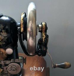 WRAP AROUND Hand Crank SIMANCO SINGER Sewing Machine antique- WORKING restored