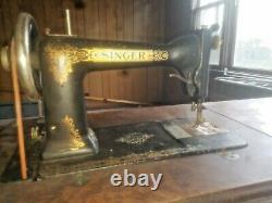Wheller and Wilson Singer Antique/Vintage hand crank Sewing Machine/wooden table