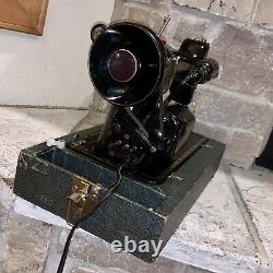 Working Antique 201-K Simanco Black Victorian Scroll Electric Sewing Machine