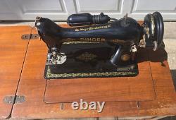 Working Singer 66 K Series Sewing Machine & No. 72 Cabinet with accessories