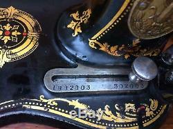 1874 Antique Chanteur 12k De Base Fiddle Manivelle Machine À Coudre