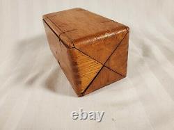 1889 Patent Antique Singer Machine À Coudre Machine Folding Wood Puzzle Box Avec Pièces Jointes