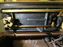 1923 Singer Model 66 Red Eye Electric Sewing Machine 7-drawer Cabinet+attachment