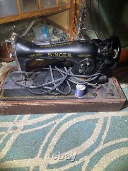 1929 Rare Antique Singer Machine à coudre Simanco USA avec étui en bois