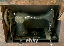 Antique 1900 Singer Treadle 6 Tiroir Machine À Coudre Chêne Elizabethtown