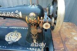 Antique 1906 H967694 Machine À Coudre Chanteur - Stand 6 Drwer Bande De Roulement Fonte Fonte @@@