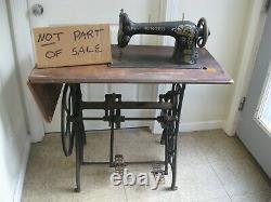 Antique 1914 Rare Singer Gear Drive Treadle Sewing Machine Base Pick Up Uniquement