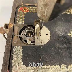Antique 1923 Singer Red Eye Sewing Machine W Case Modèle 66 Lire La Description Hn