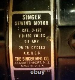 Antique 1952 Singer 221 Plume Couture Machine Machine Case Pedal Accessories Nice