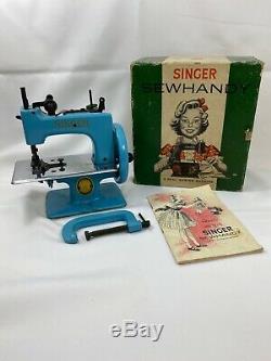 Antique 1954-1957 Singer Modèle 20 Handy Sew Pale Blue Machine À Coudre