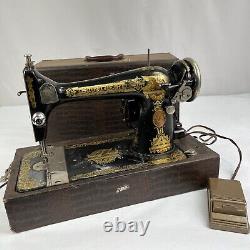 Antique 1985 Singer Sewing Machine Sphinx 13286127 Modifié Avec Moteur Et Boîtier