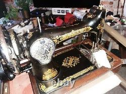 Antique Singer 128k'victorian' Machine À Coudre Y142963 Entièrement En Service