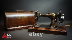 Antique Singer 1893 Machine À Coudre Avec Boîtier En Bois Sans Uk Pp