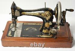 Antique Singer 28k Hand Crank Machine À Coudre C1899 Livraison Gratuite Pl2167