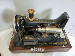 Antique Singer Fabrication Machine À Coudre Électrique Avec Boîtier Bentwood Bu7-e