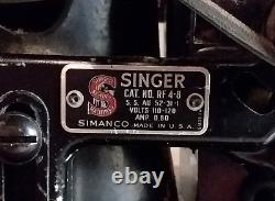 Antique Singer Hand Crank Sewing Machine Withcase / Pedal / Light Rare Wwii Era