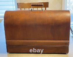 Antique Singer Machine À Coudre Bentwood Case Full Size 201, 15-91 66 Withkey, Vgc