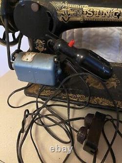 Antique Singer Machine À Coudre Électrifiée Fonte