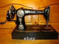 Antique Singer Machine À Coudre Modèle 66' Pain D'épices', Hand Crane, Serviced