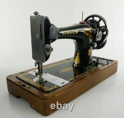Antique Singer Sewing Machine 128k Em 536272 Boîtier En Bois Plié (ecosse)