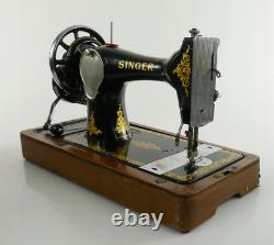 Antique Singer Sewing Machine 128k Em 536272 Boîtier En Bois Plié (ecosse)