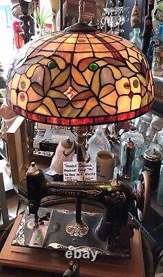 Antique Singer Sewing Machine Lamp Le Gratuit No. 5 Seamstress Folkart Asi