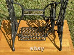 Antique Singer Sewing Machine Treadle Cast Ron Table Base 19x28x23