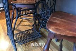 Antique Singer Treadle Table/chaise Set
